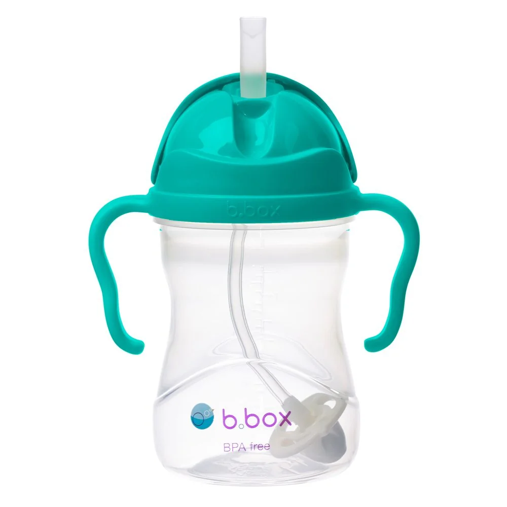 B.BOX Hrneček s brčkem - nefritově zelený 240 ml
