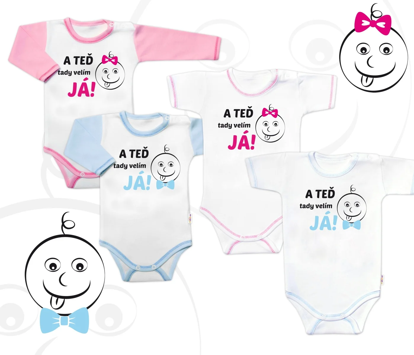 Baby Nellys Body dlouhý rukáv s vtipným textem, A TEĎ tady velím JÁ! Vel. 86