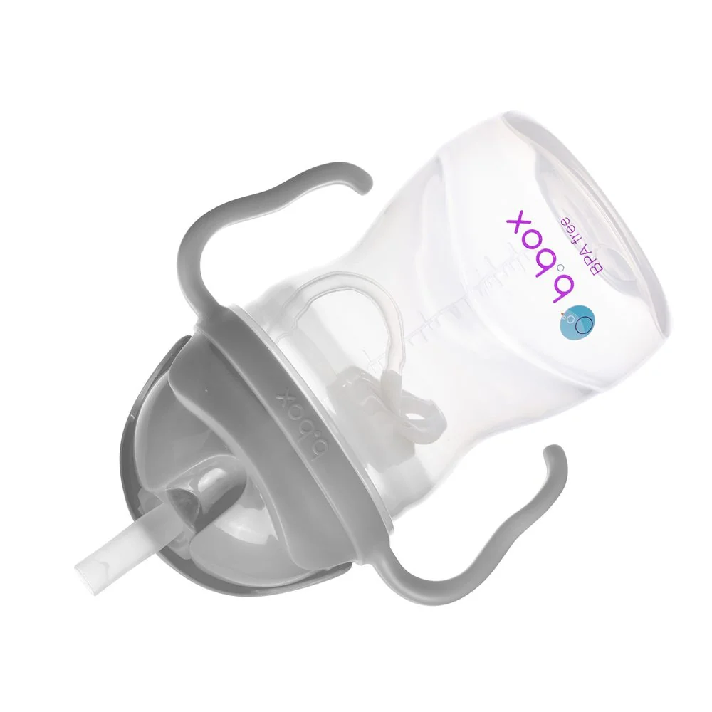 B.BOX Hrneček s brčkem - šedý 240 ml