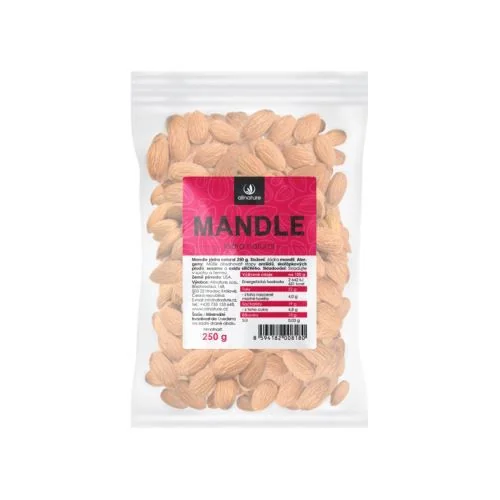 Allnature Mandle natural jádra 250 g