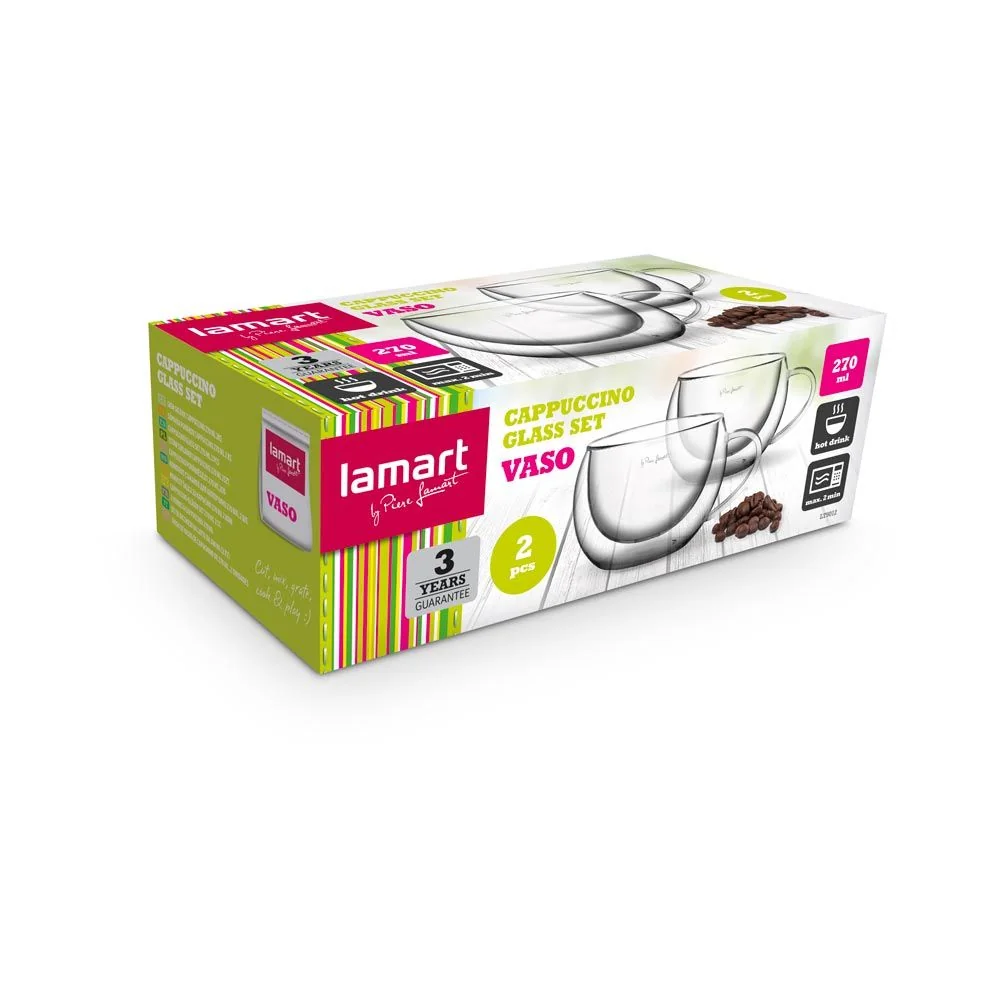 LAMART LT9012 Vaso sklenice cappuccino 270 ml 2 ks