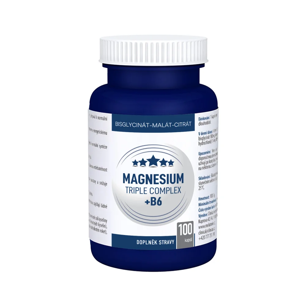 Clinical Magnesium Triple Complex + B6 100 kapslí