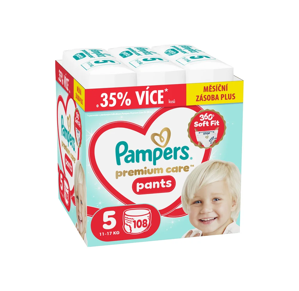 Pampers Premium Care Pants vel. 5 11–17 kg plenkové kalhotky 108 ks
