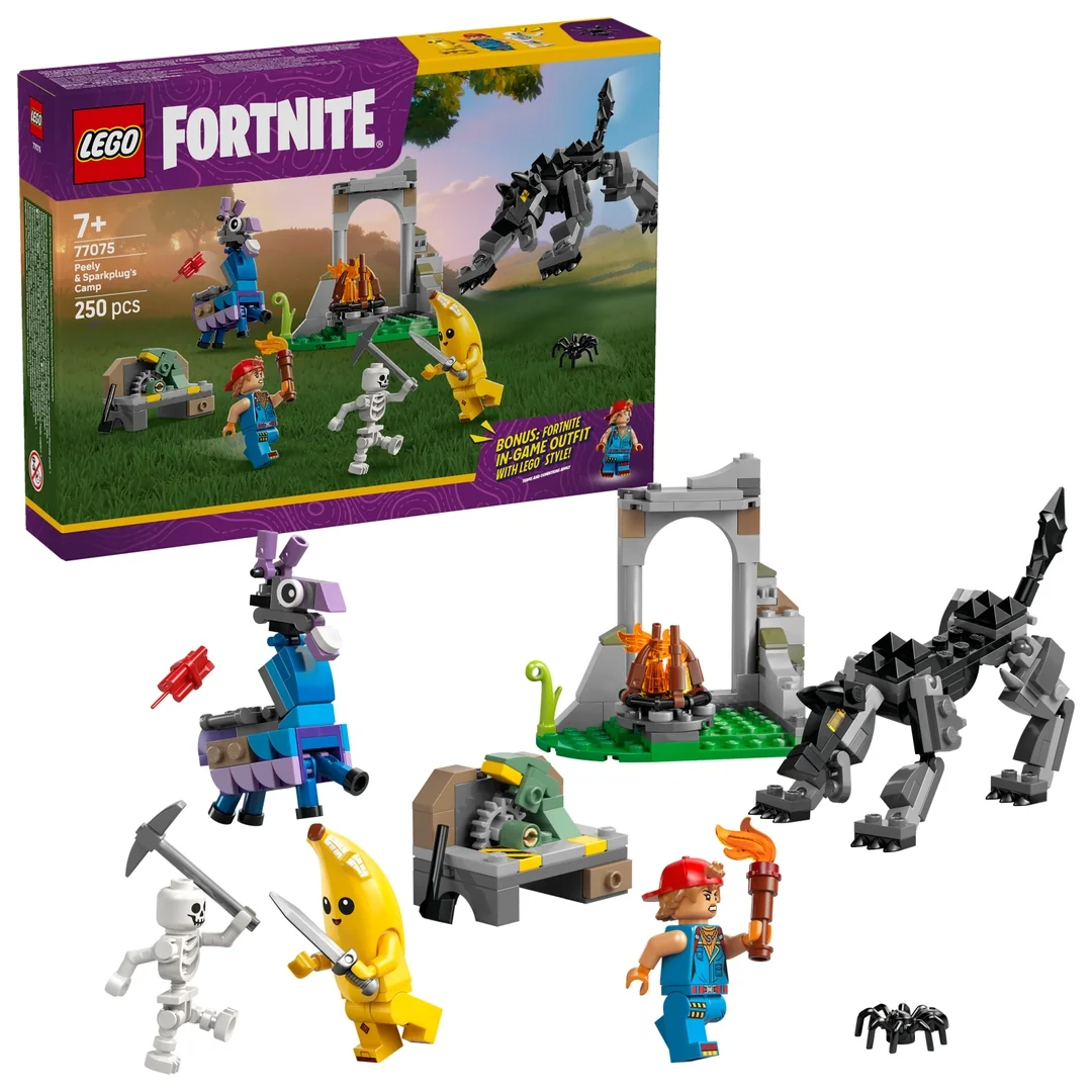LEGO® Fortnite® 77075 Peely a Sparkplug a jejich tábořiště