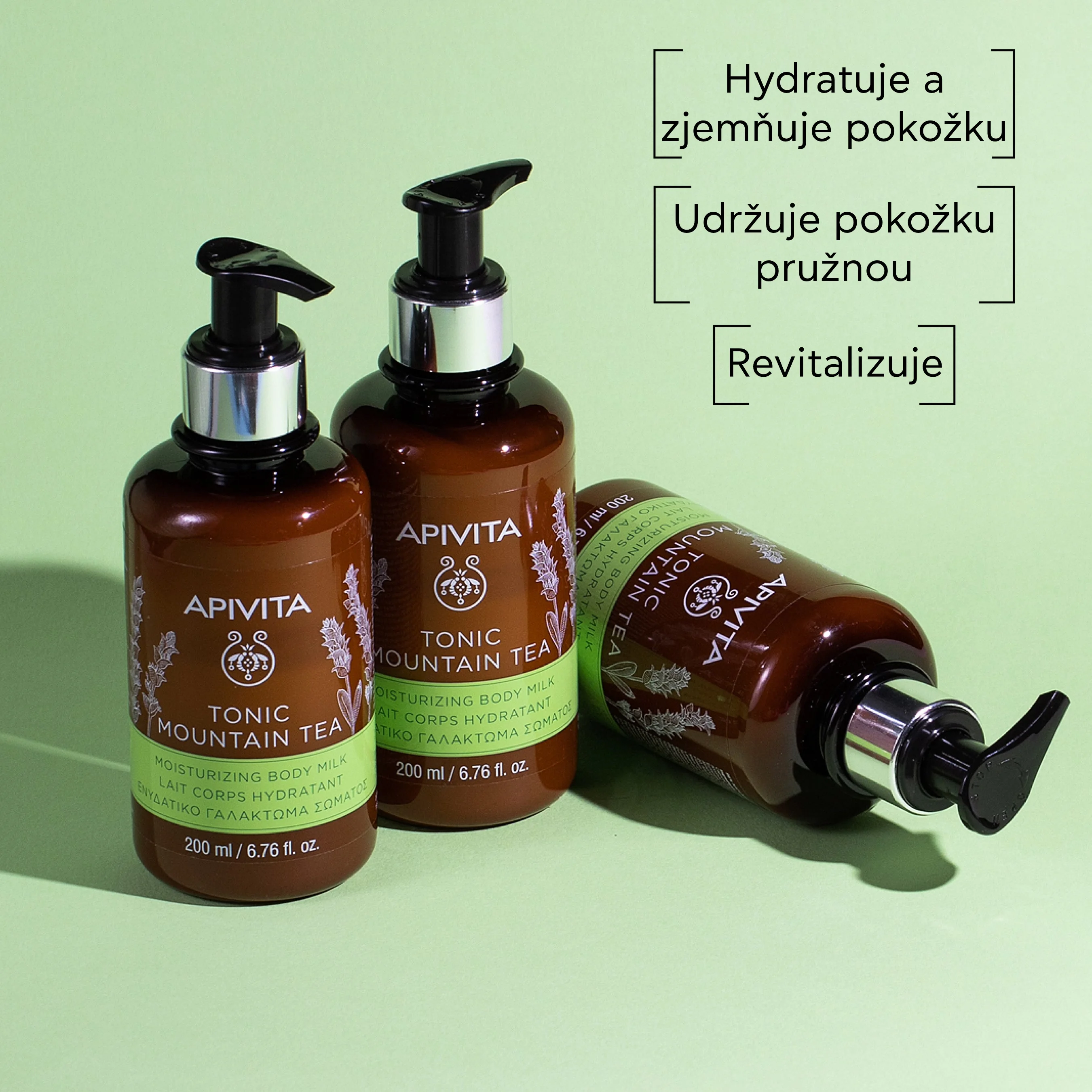 APIVITA Tonic Mountain Tea hydratační tělové mléko 200 ml