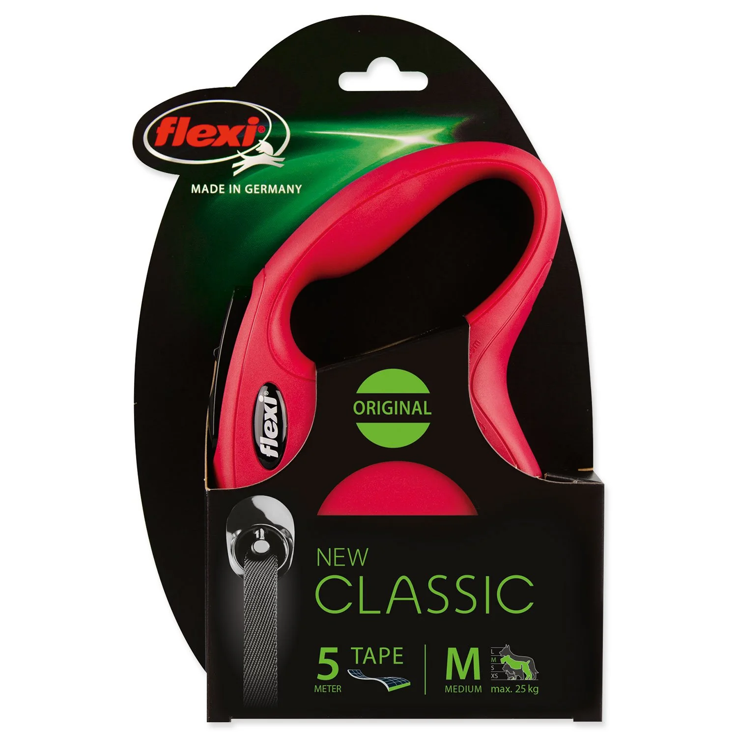 Flexi Vodítko Classic New páska M červené 5m