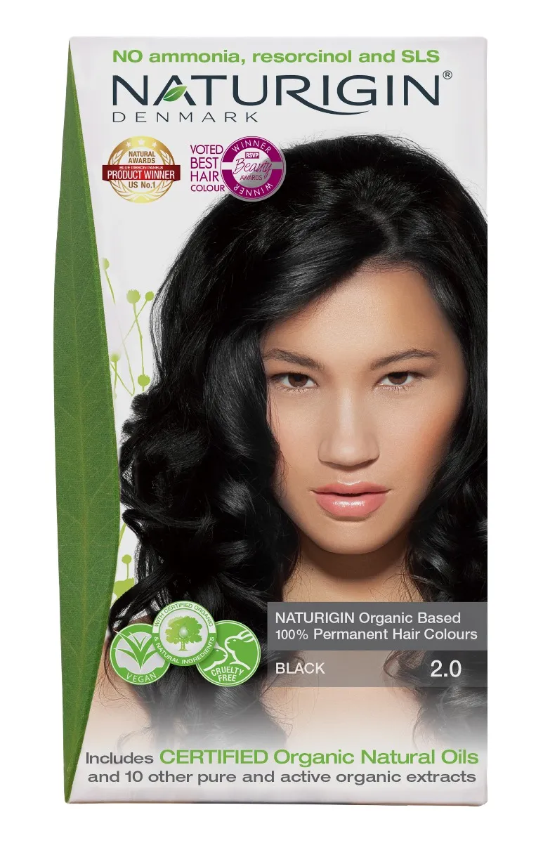 NATURIGIN Organic Based 100% Permanent Hair Colours Black 2.0