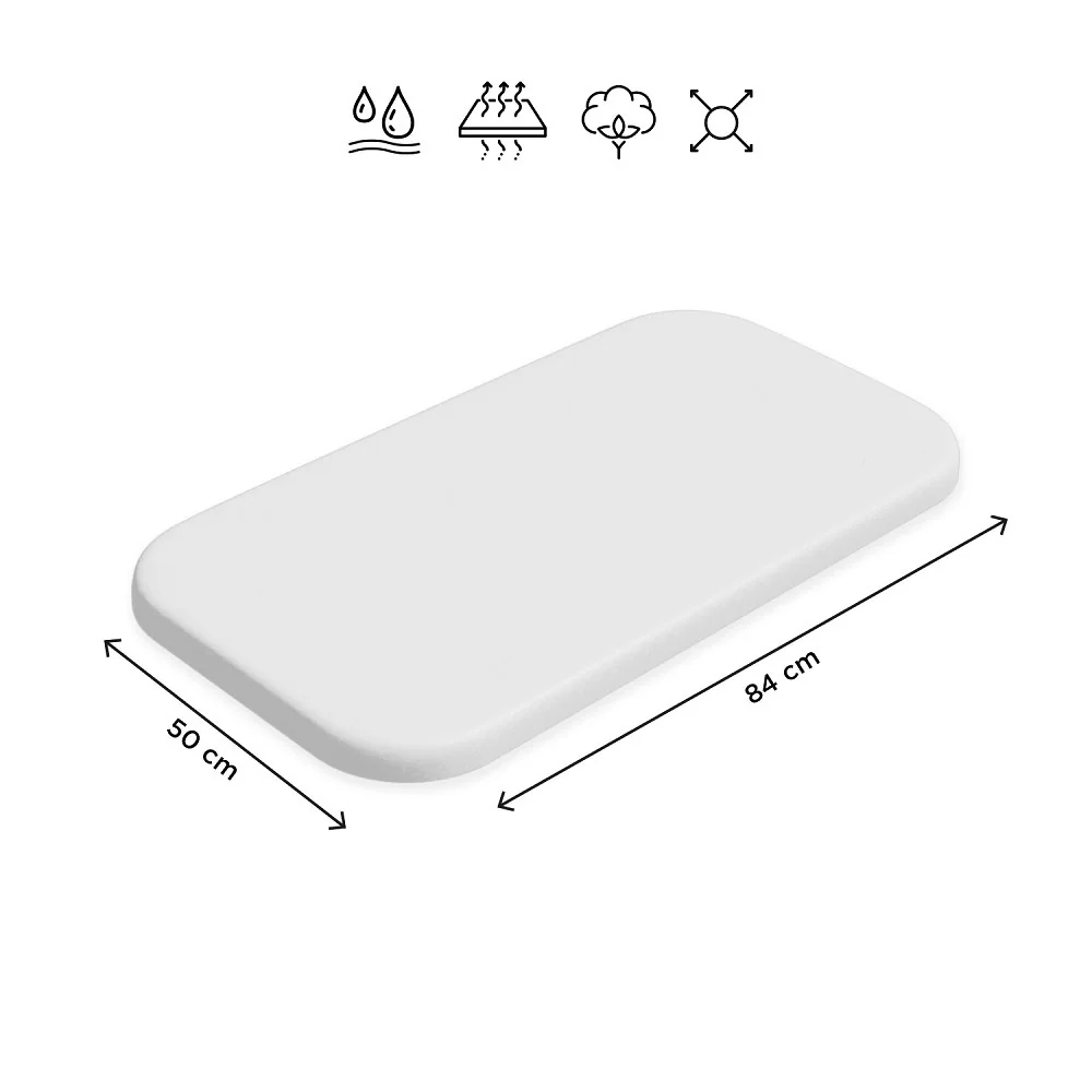 Petite&Mars Napínací prostěradlo nepromokavé Soft Dream Mini 84 x 50 White