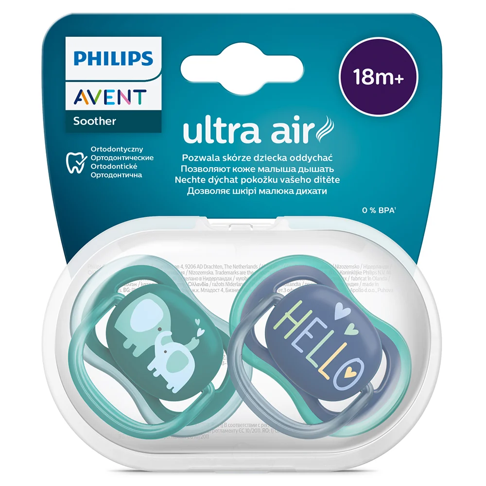 Philips Avent Šidítko Ultra air 18m+ chlapec 2 ks slon