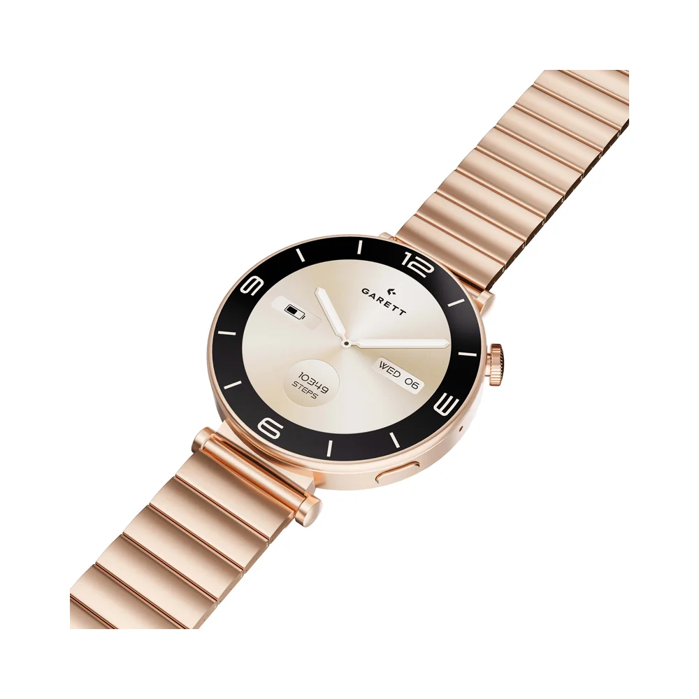 Garett Smartwatch chytré hodinky Rose Gold Solid Steel