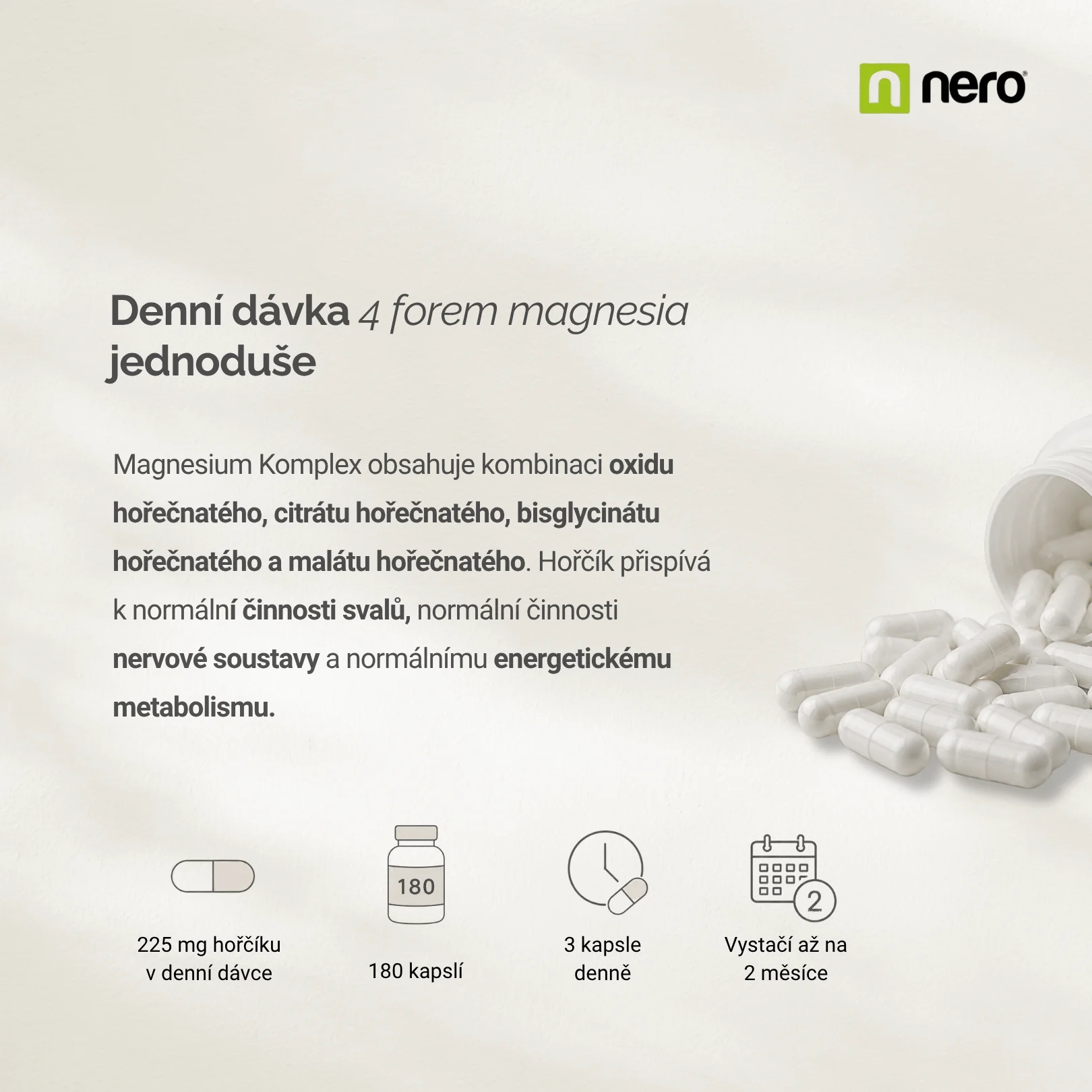 NERO Magnesium Komplex 180 kapslí