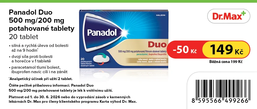 Panadol Duo 500 mg/200 mg 20 potahovaných tablet Panadol Duo 500 mg/200 mg 20 potahovaných tablet