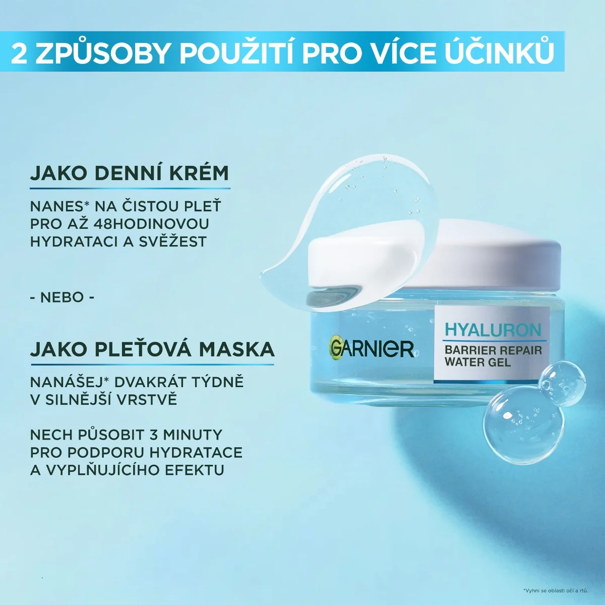 Garnier Hyaluron hydratační gel na obnovu kožní bariéry 50 ml