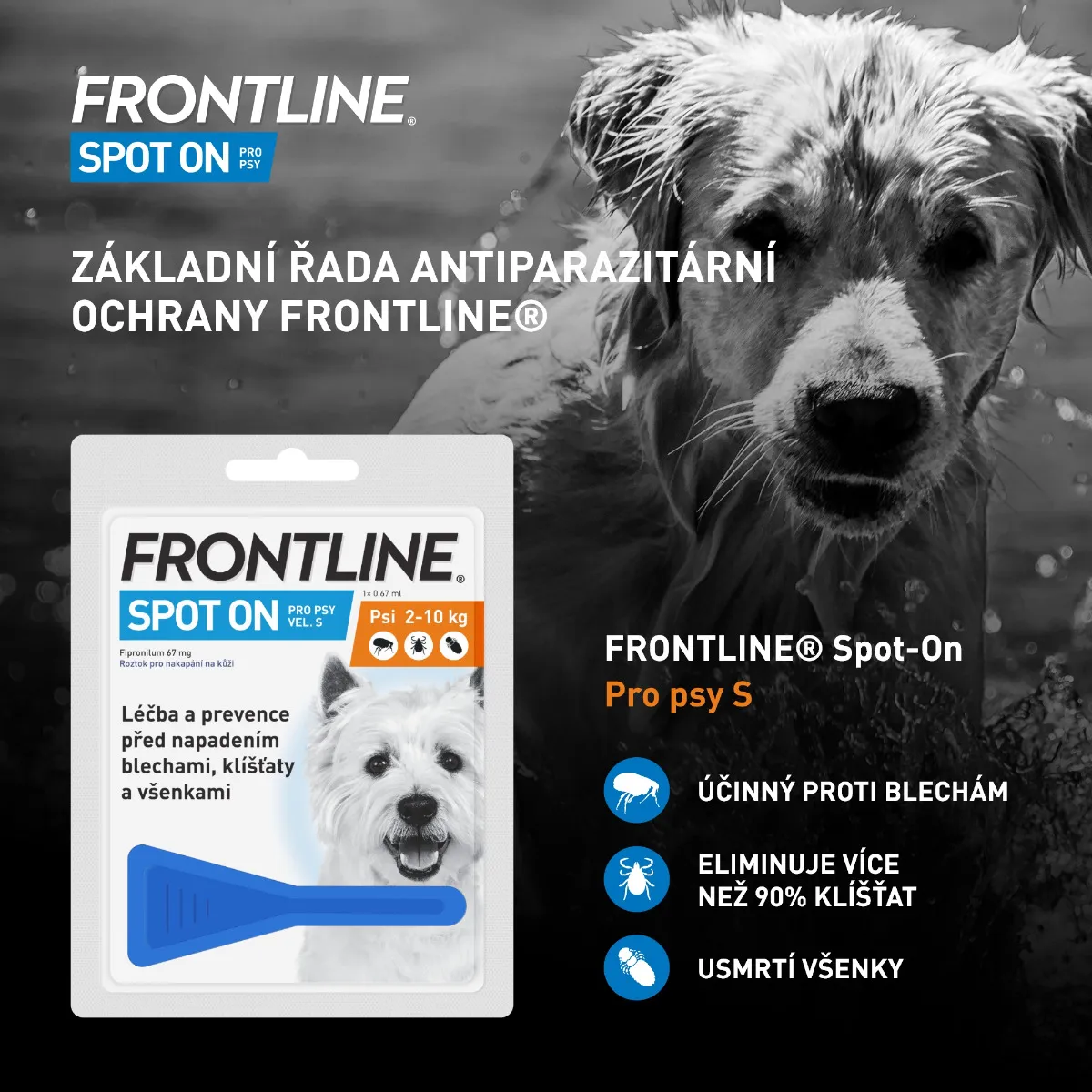 FRONTLINE SPOT-ON pro psy 2-10 kg (S) 1 pipeta