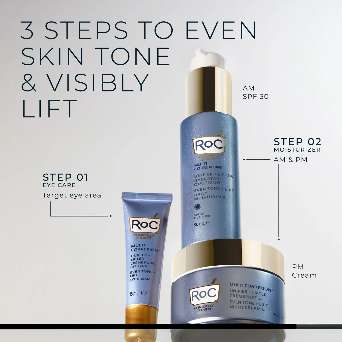 RoC Multi Correxion Even Tone + Lift SPF30 denní hydratační krém 50 ml