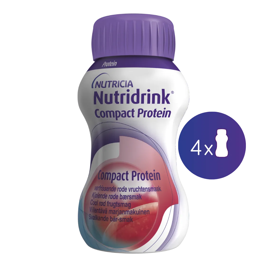 Nutridrink Compact Protein s příchutí chladivého červeného ovoce 4x125 ml