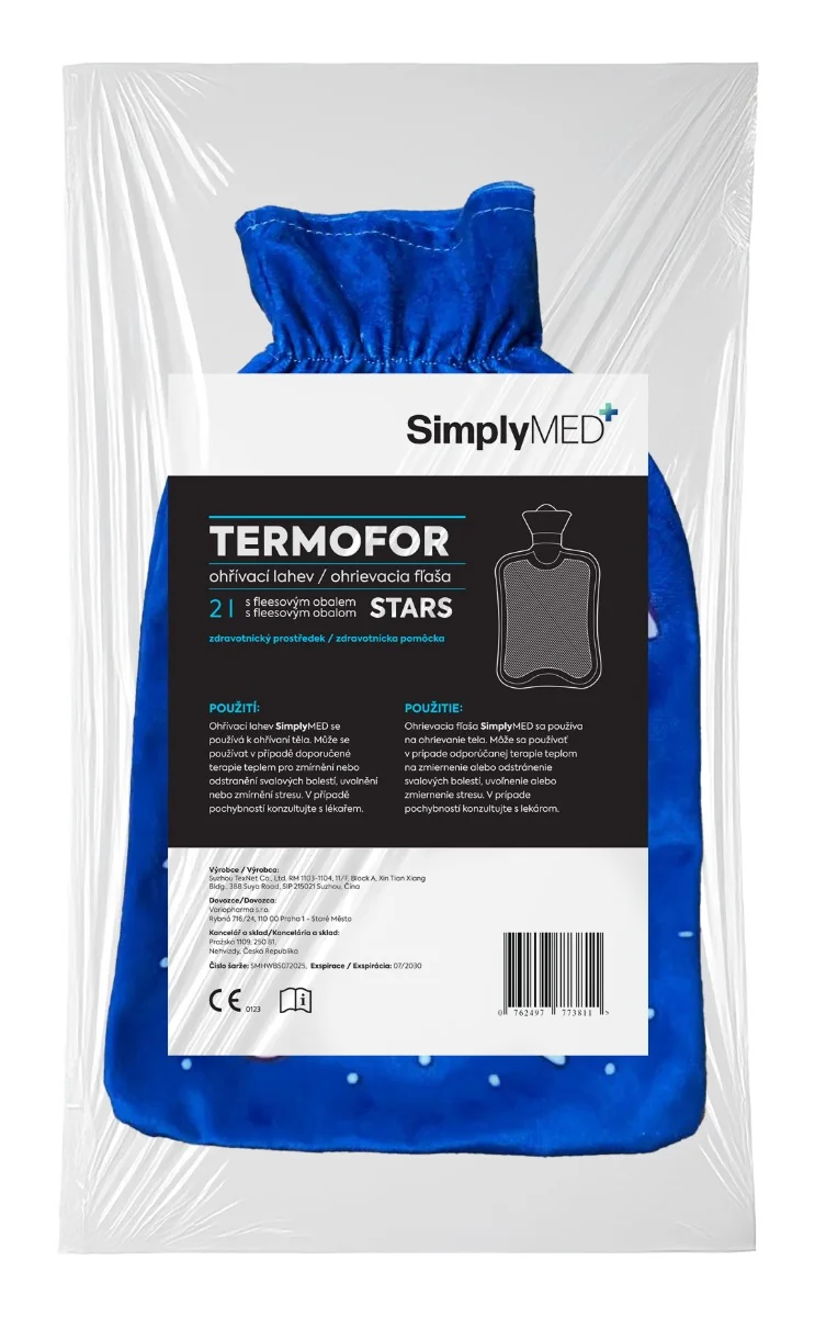SimplyMed Termofor s fleesovým obalem 2 l Stars