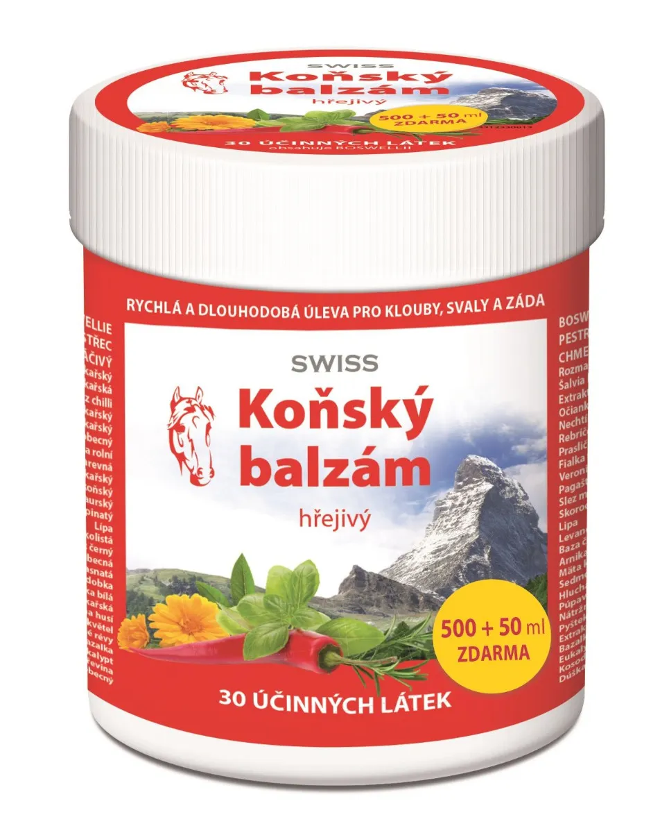 Swiss Koňský balzám hřejivý 500+50 ml