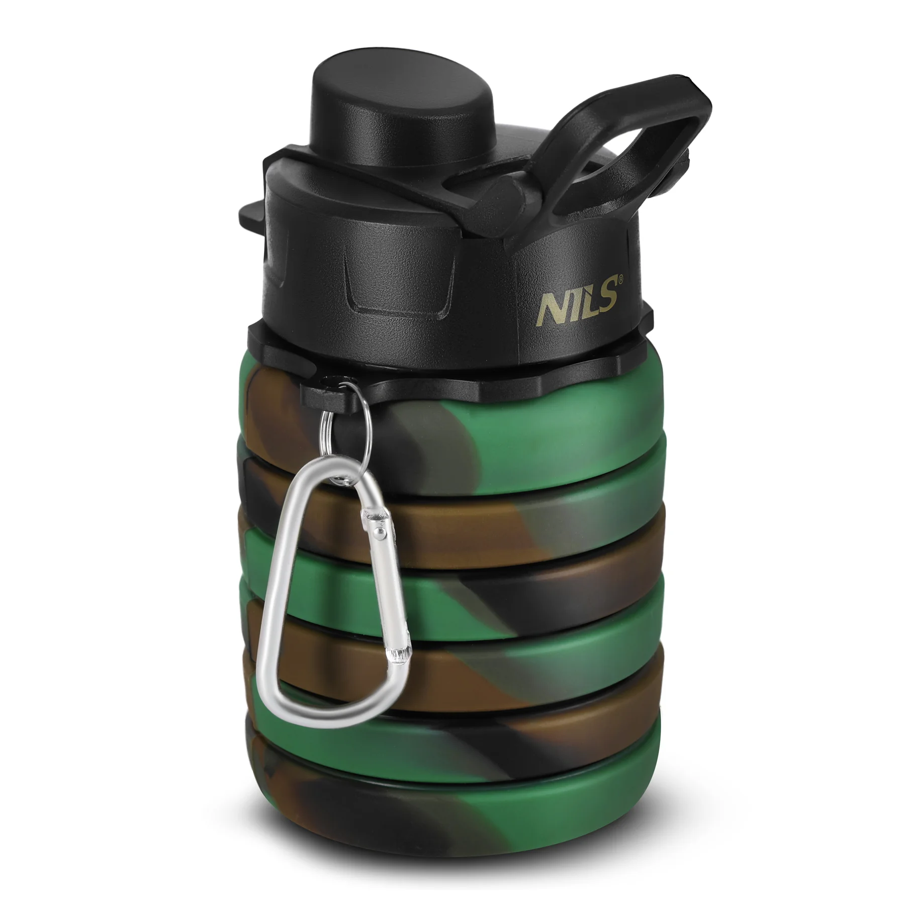 Nils Skládací silikonová láhev NC4106 500ml zelená