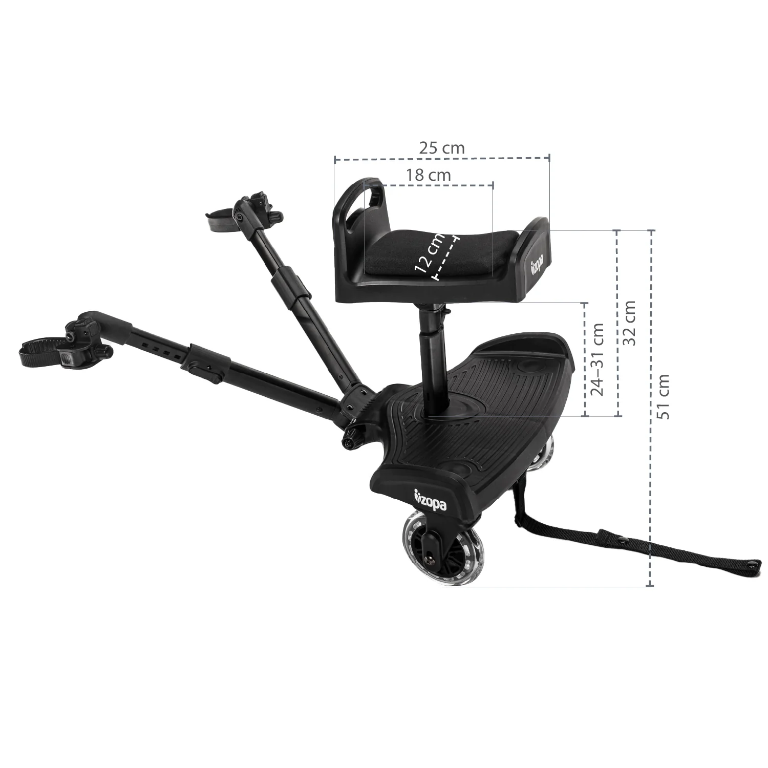 Zopa Sedátko ke stupátku Segboard 2, Black