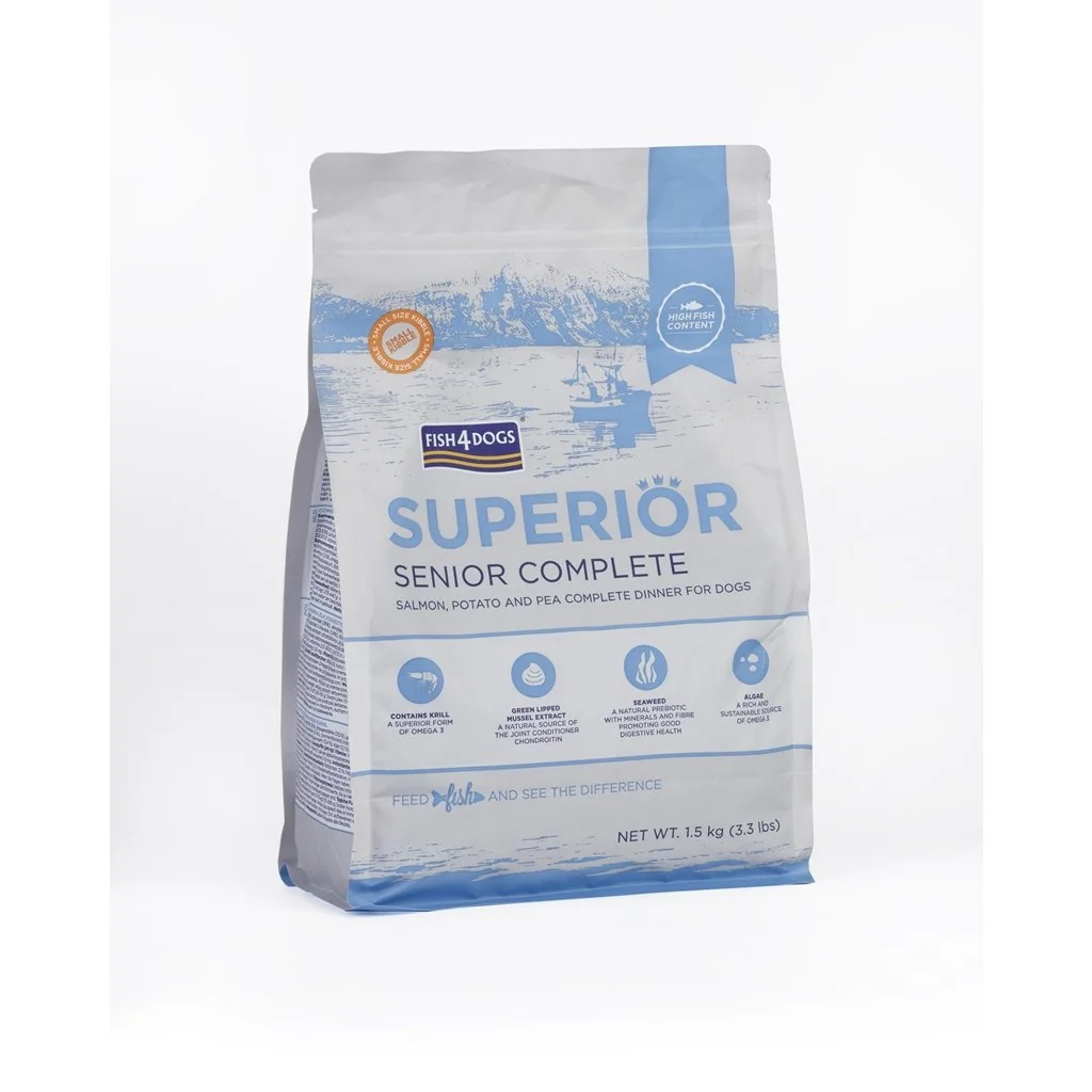 Fish4Dogs Granule malé pro starší psy Superior losos s bramborami 1,5 kg