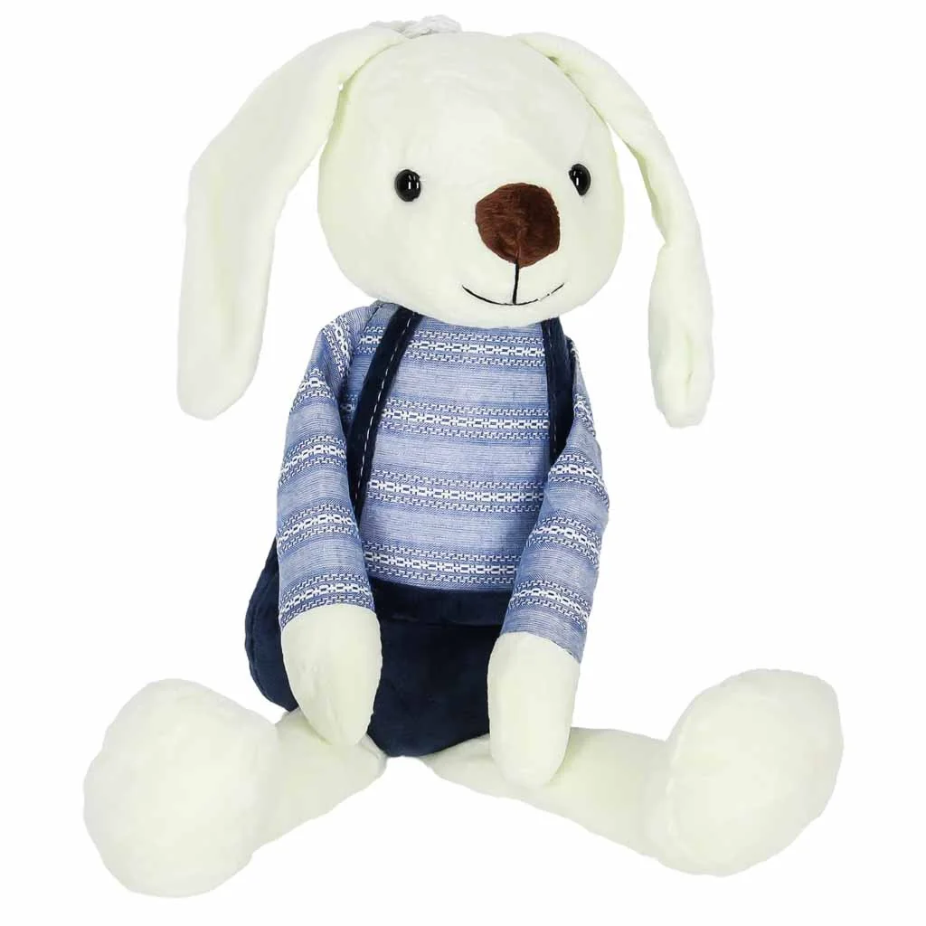 TULIMI Velký plyšový králík, přítulníček v modrých kalhotkách 36 cm
