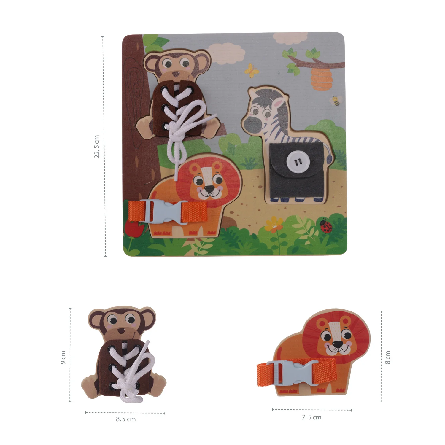 Zopa Dřevěné montessori puzzle, Wood, Hnědá
