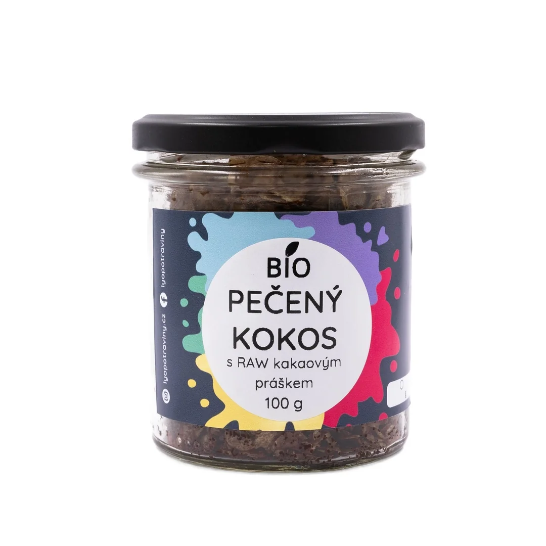 Lyopotraviny BIO Pečený kokos s mandlemi a RAW kakaovým práškem, 100 g, dárkové balení