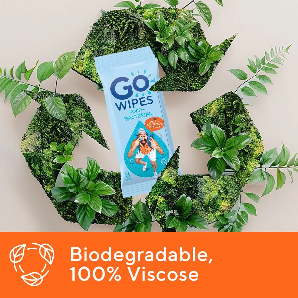 GoWipes Osvěžující vlhčené ubrousky s antibakteriálním účinkem Plastic Free 10x8 ks