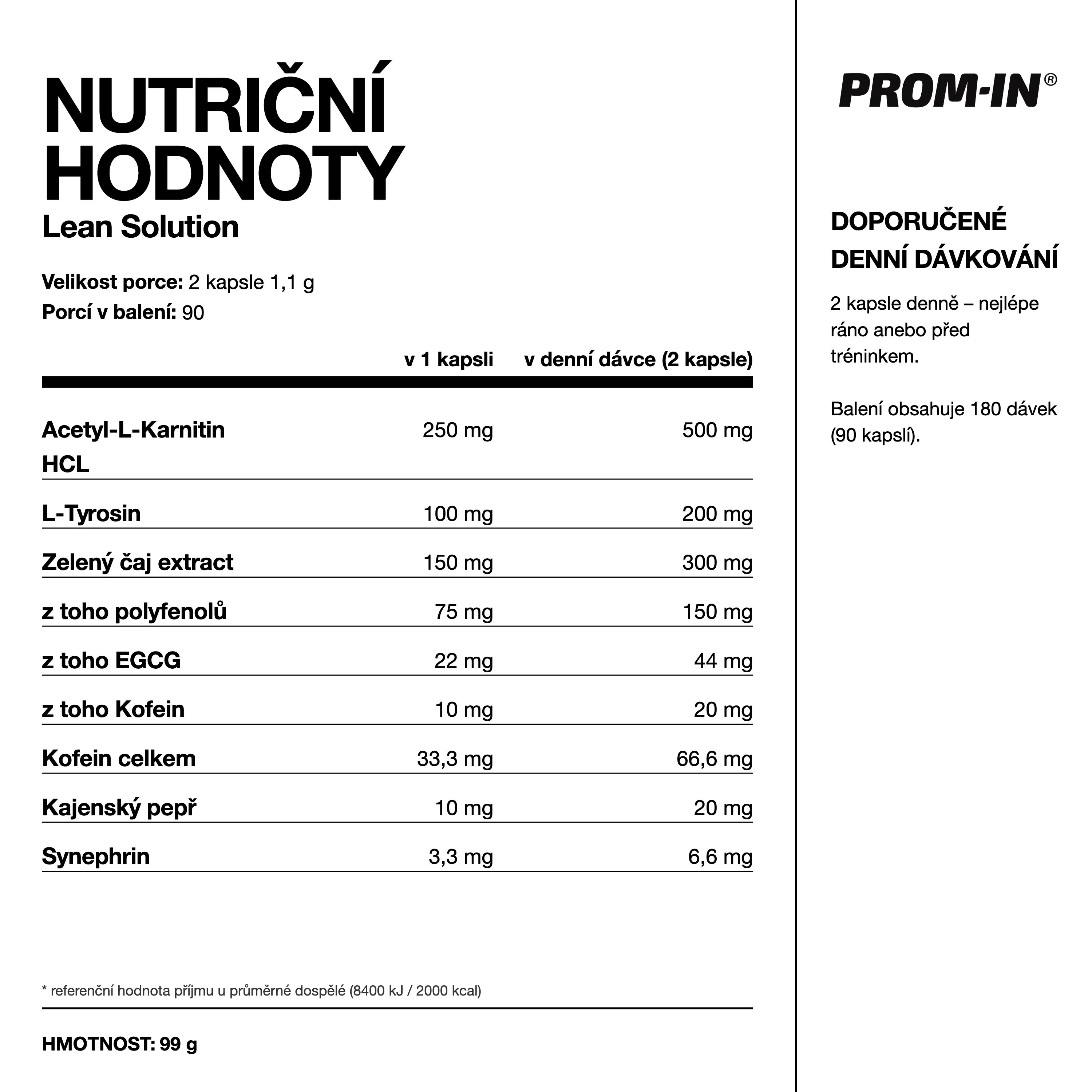 PROM-IN Lean Solution 180 kapslí
