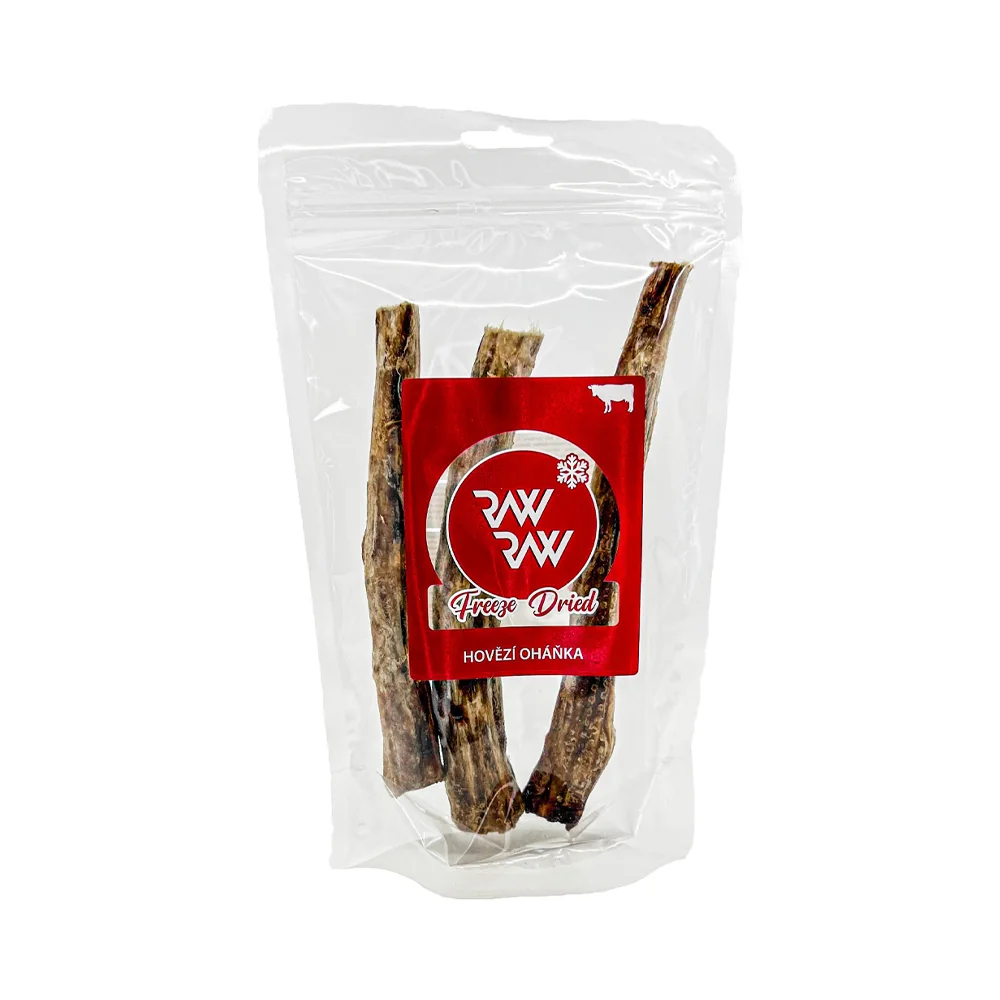 Raw Raw Mrazem sušená hovězí oháňka pamlsky pro psy 100 g