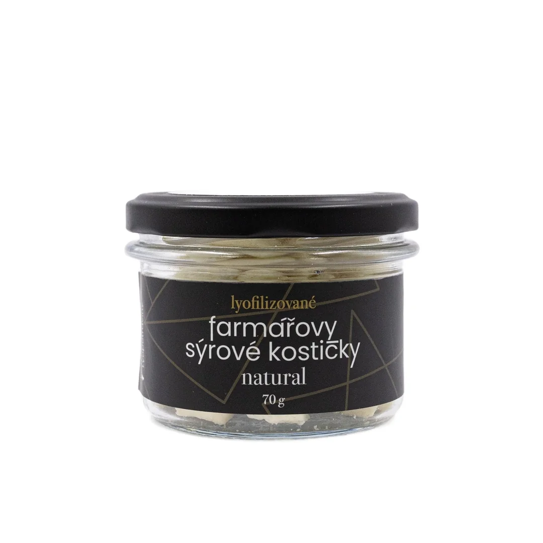 Lyopotraviny Farmářovy sýrové kostičky - Natural, 70 g, sklo