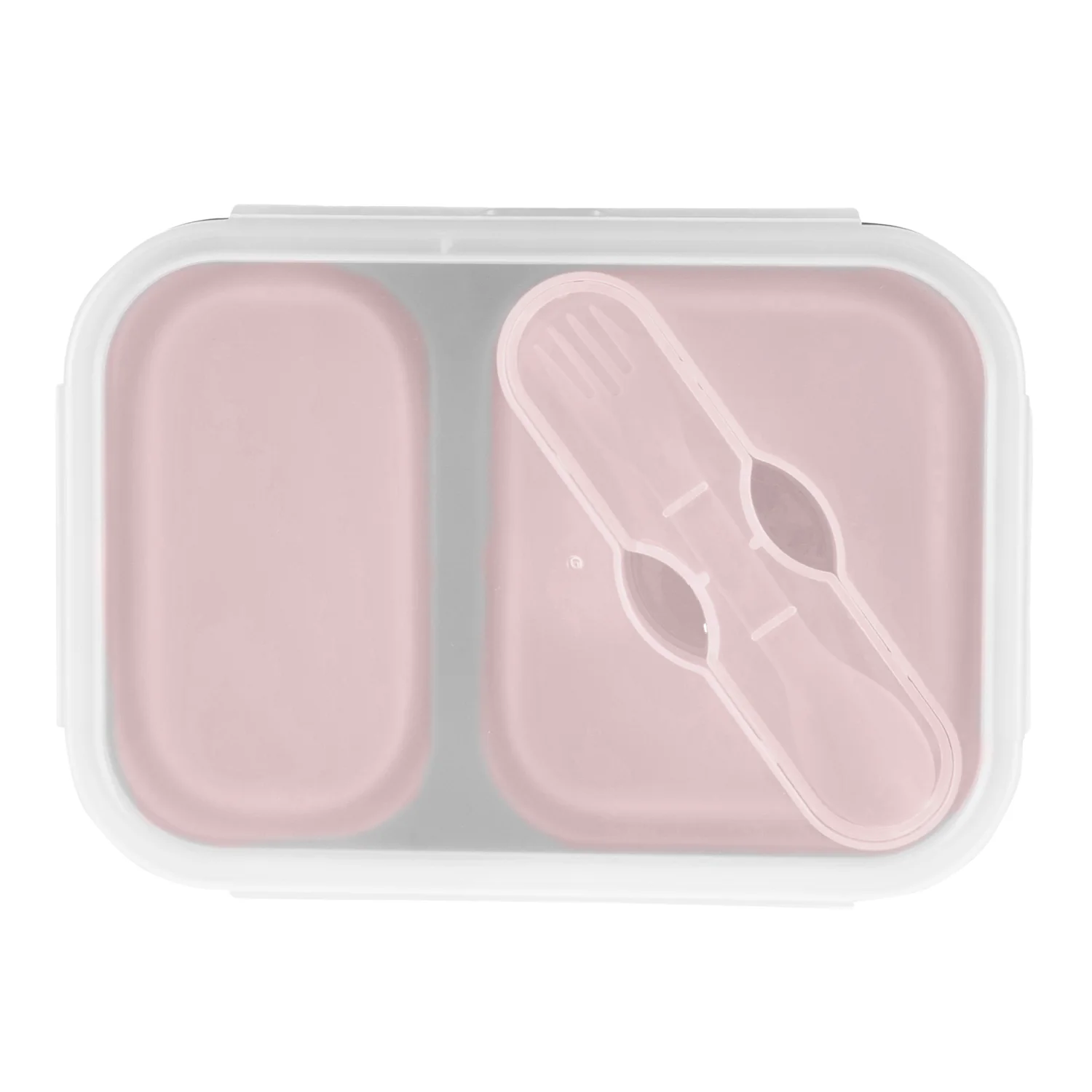 Zopa Silikonový svačinový box s příborem velký, Old Pink 4
