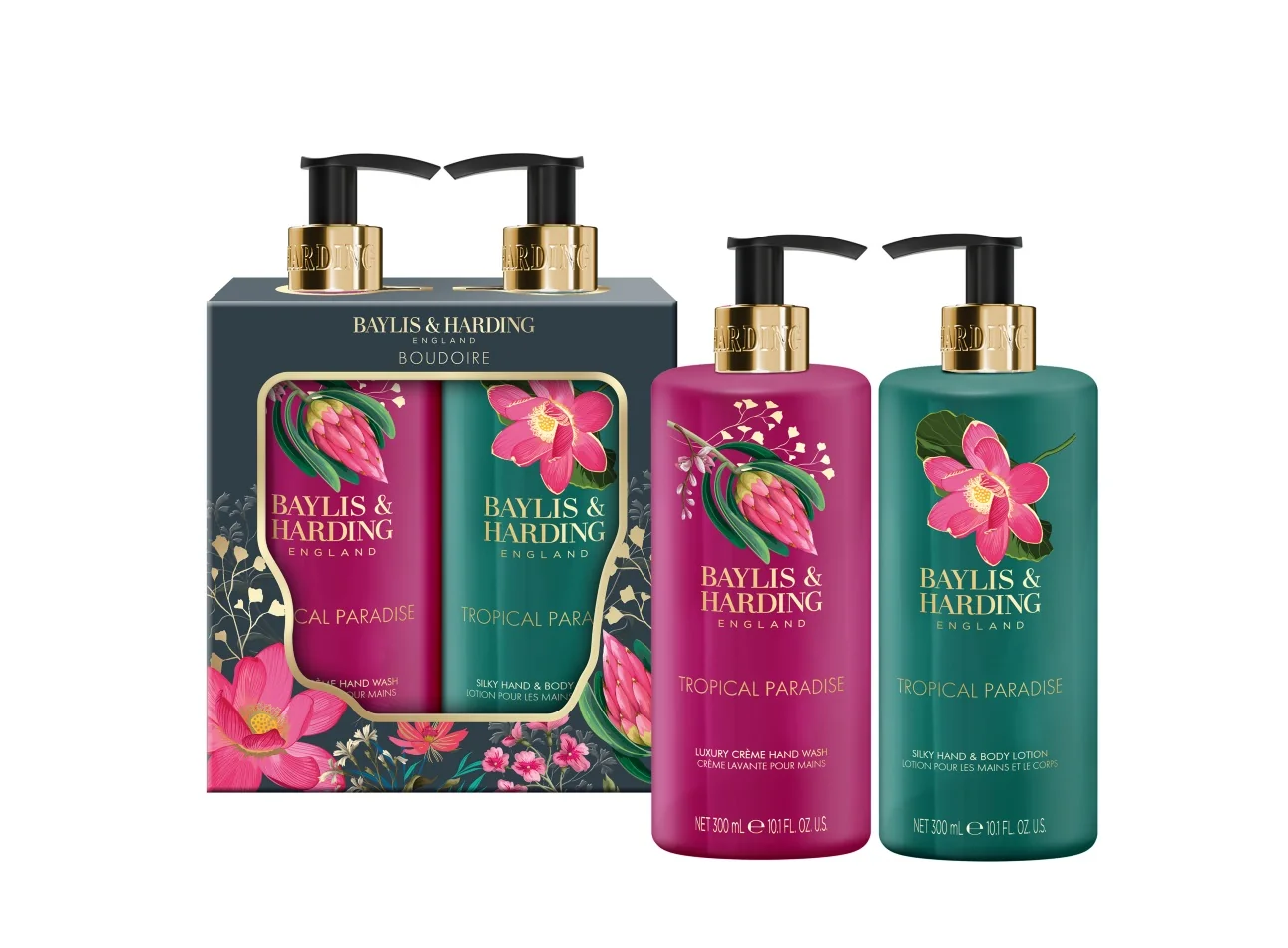 Baylis & Harding Boudoire Sada péče o ruce Tropical Paradise 2x300 ml