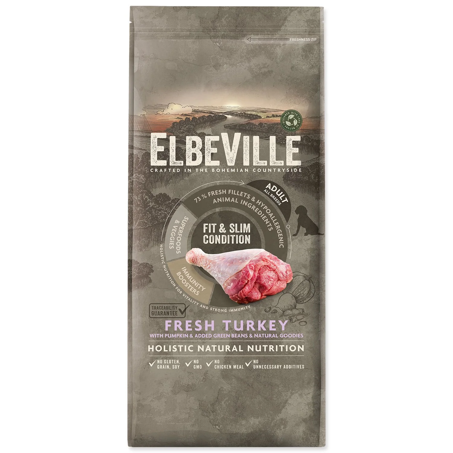 Elbeville Krmivo Adult All Breeds Fit and Slim Condition Fresh Turkey 11,4kg
