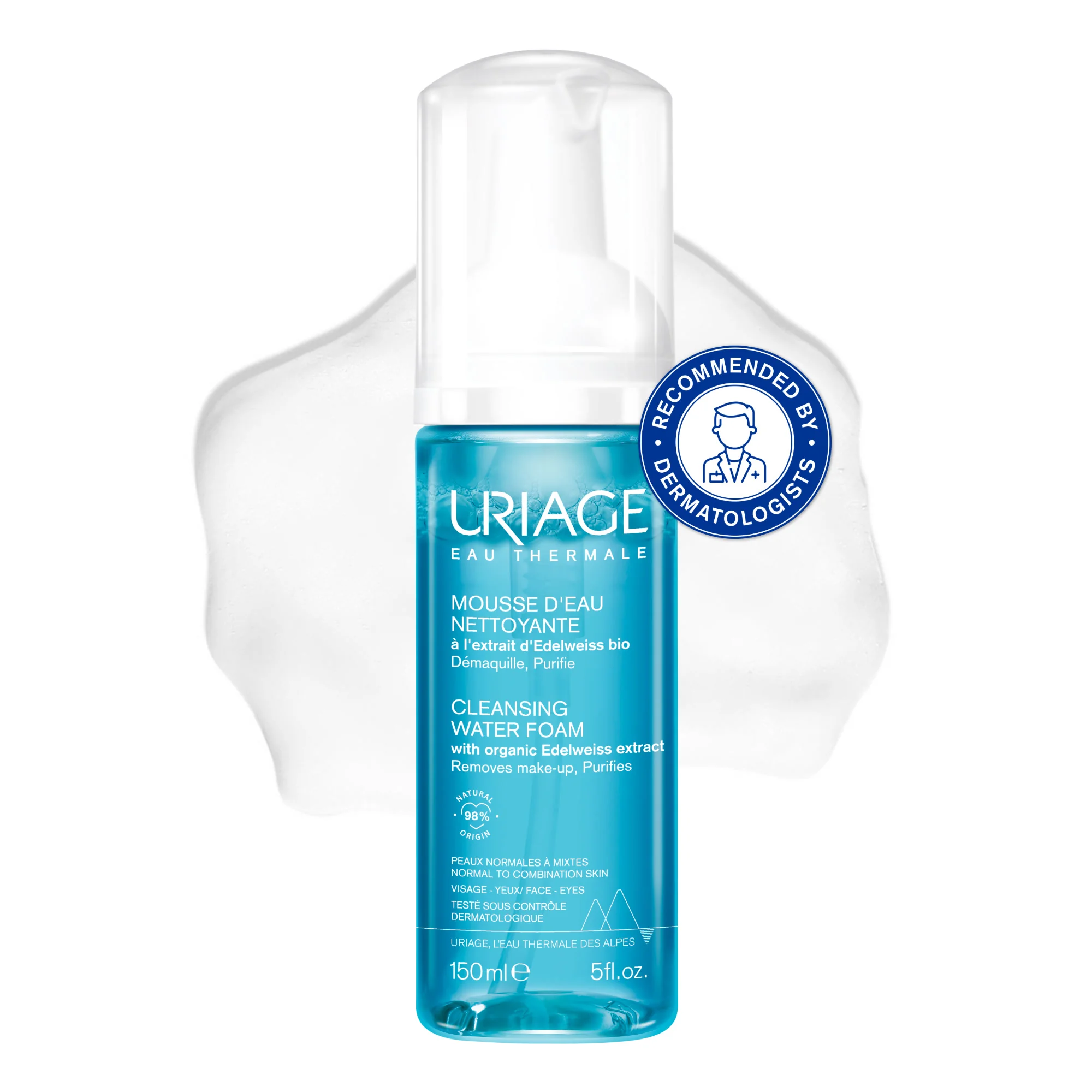 Uriage Micelární odličovací pěna na oči a obličej 150 ml