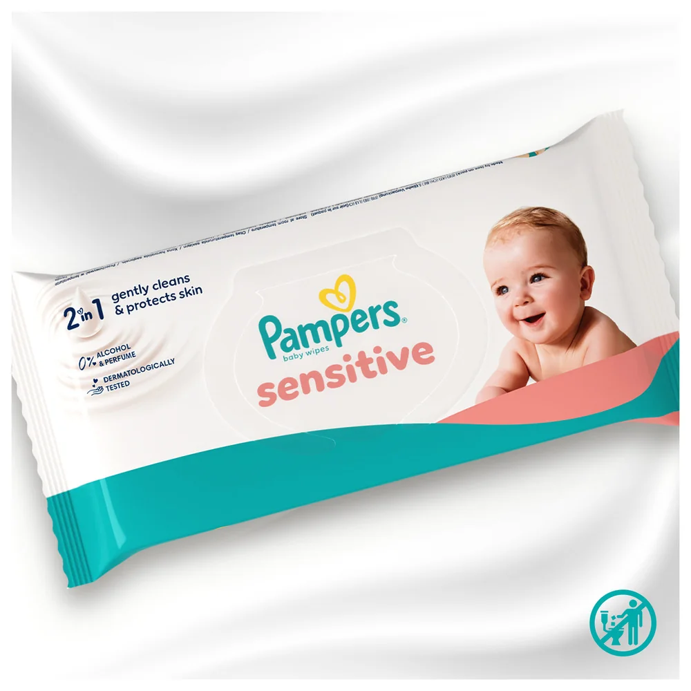 Pampers Sensitive Baby dětské čisticí ubrousky 12x80 ks