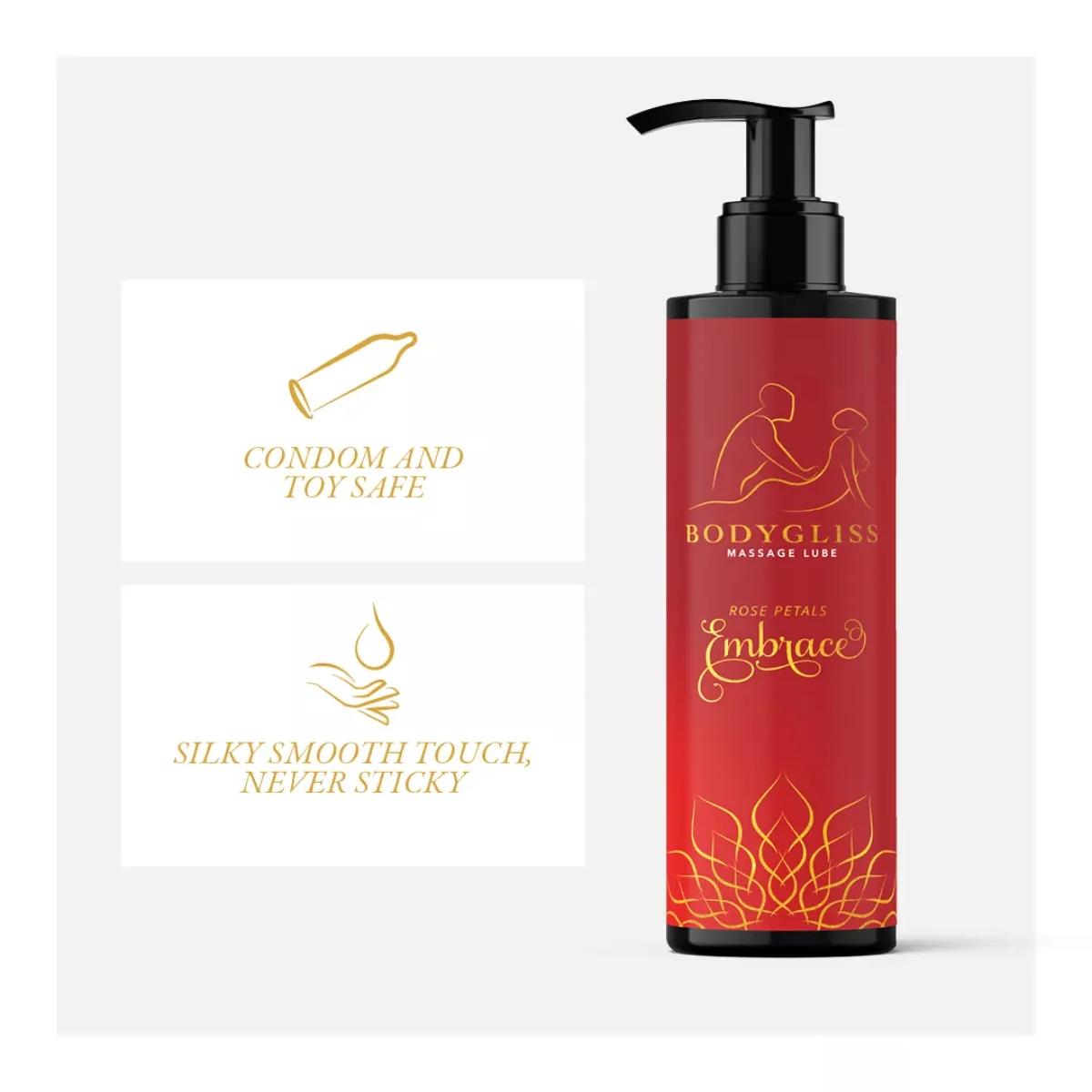 BODYGLISS Silikonový masážní olej Rose Petals (150 ml)