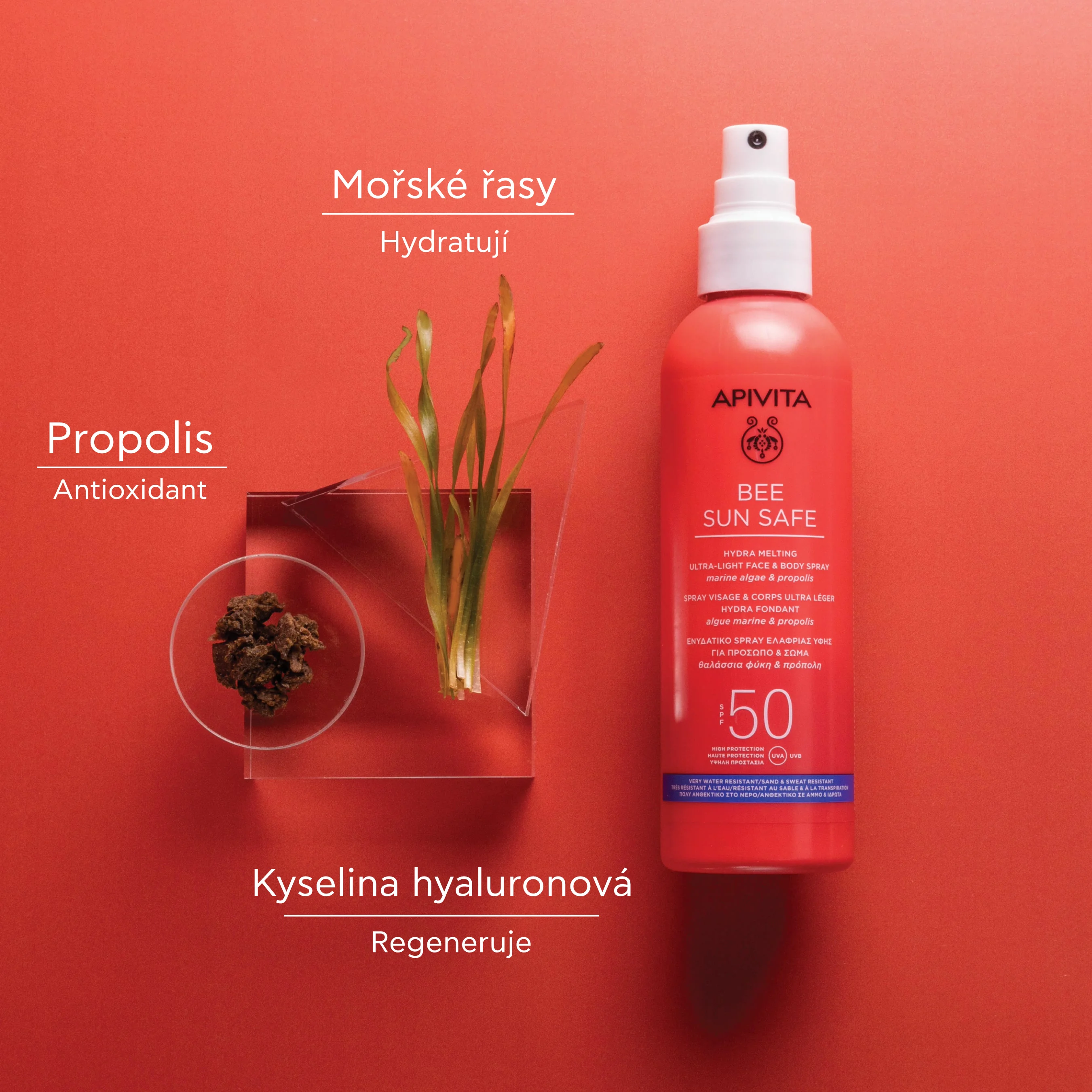 APIVITA Bee Sun Safe Hydra Melting SPF50 lehký sprej na tělo i obličej 200 ml