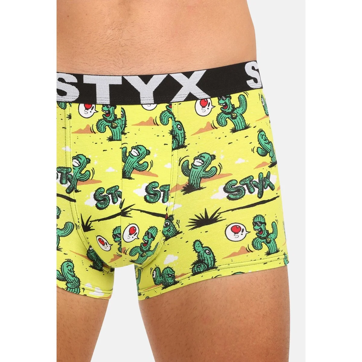 Styx Pánské boxerky art sportovní guma kaktusy (G1351) XL