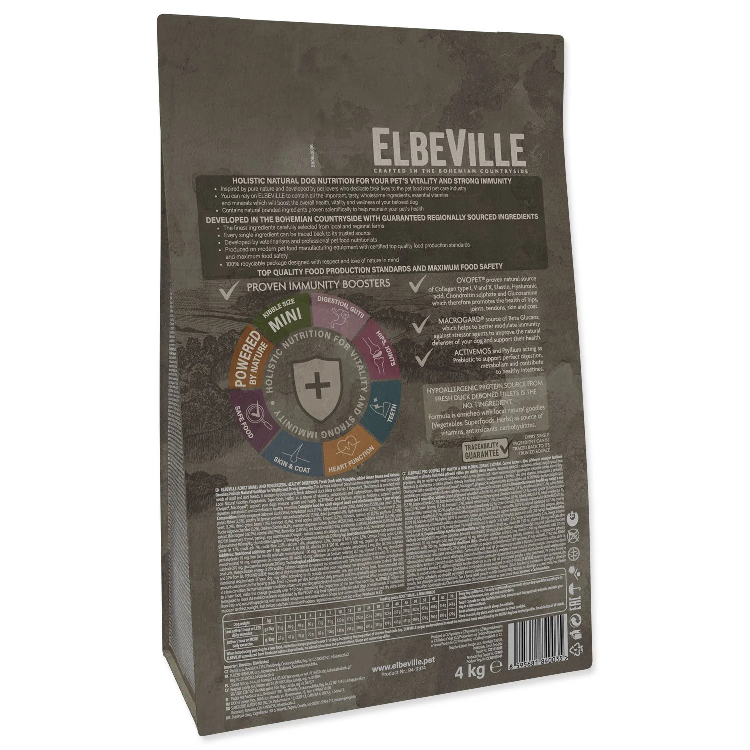 Elbeville Krmivo Adult Mini Healthy Digestion Fresh Duck 4kg