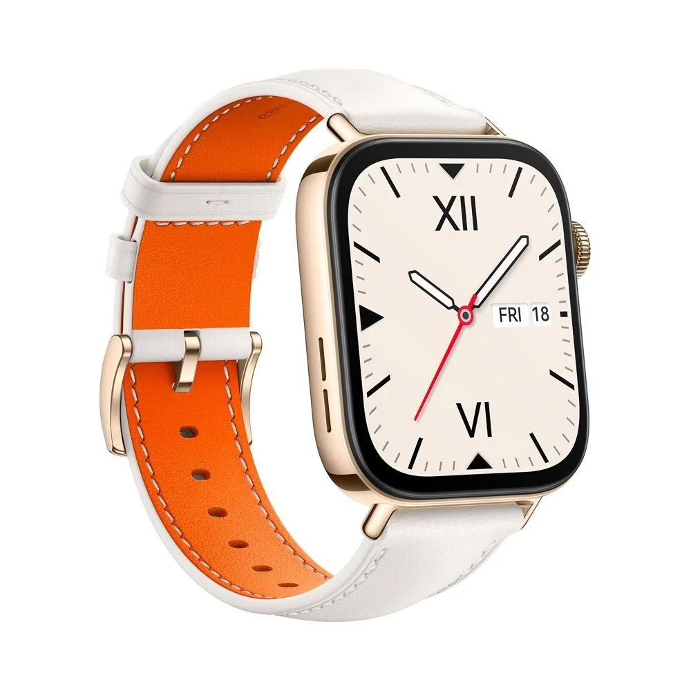 Huawei Watch Fit 3 Leather chytré hodinky pearl white
