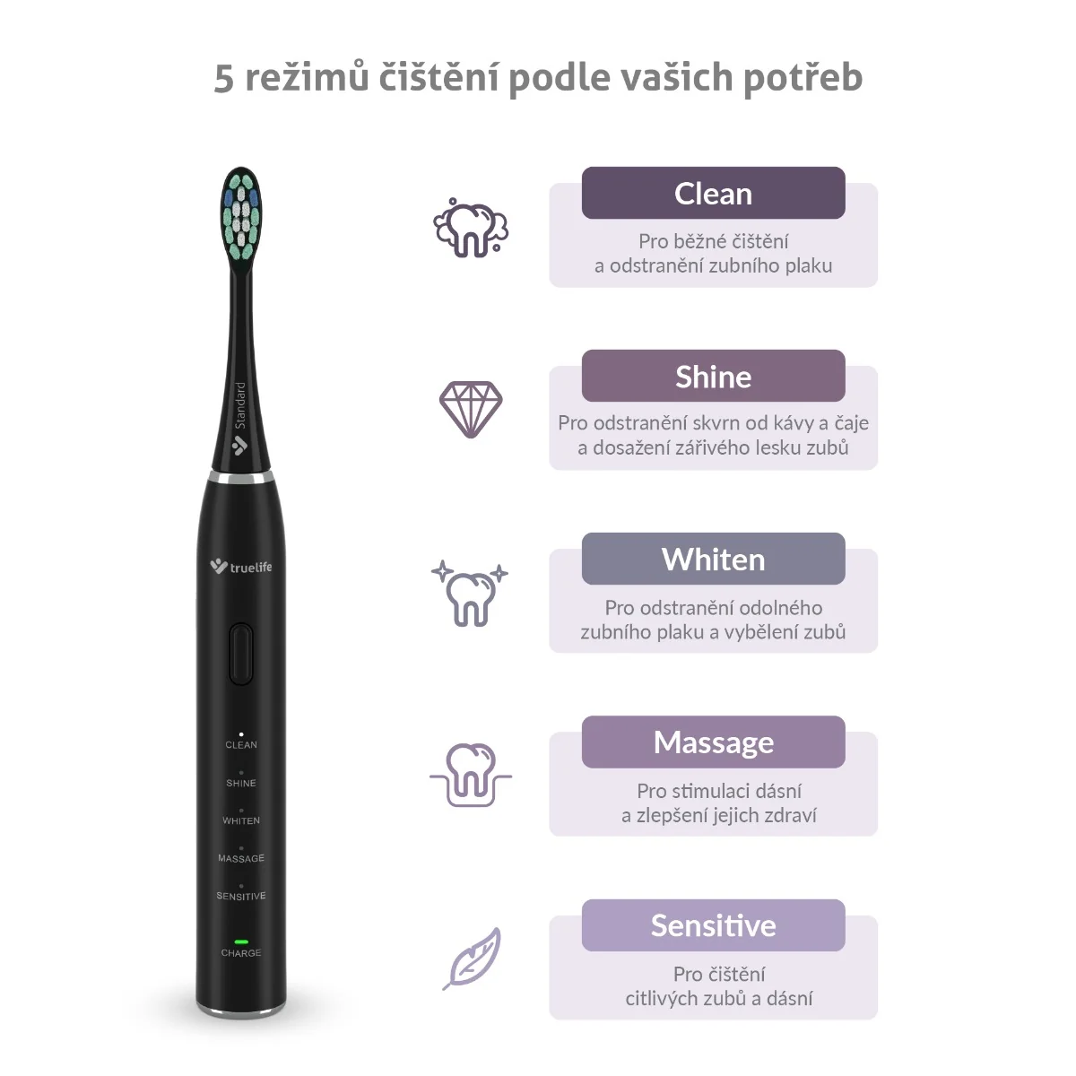 Truelife SonicBrush Clean30 sonický kartáček černý