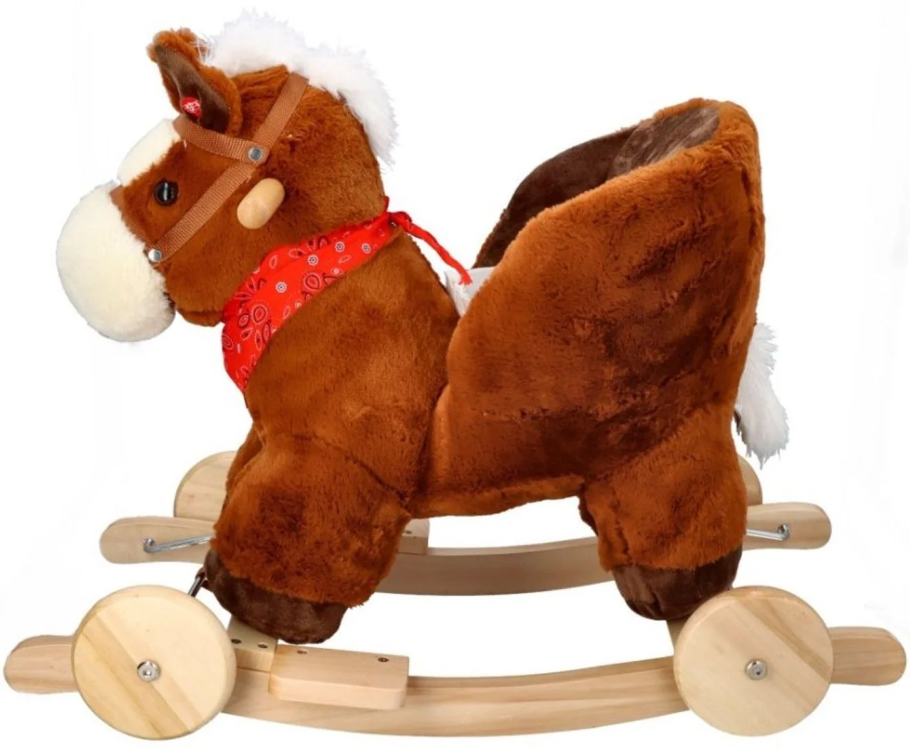 Adam Toys Houpací Koník, s kolečky a se zvukem - hnědý