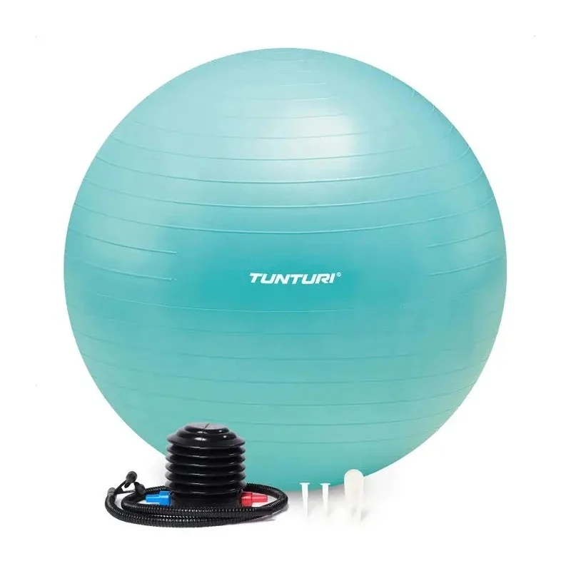 Tunturi Gymnastický míč s pumpičkou zesílený 75 cm varianta Tyrkysový