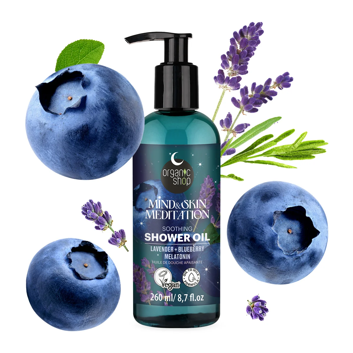 Organic Shop Sleeping Zklidňující sprchový olej Mind&Skin Meditation 260 ml