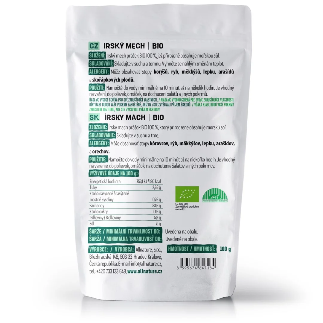 Allnature Irský mech BIO 100 g