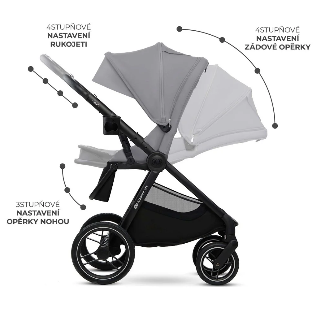 Kinderkraft Kočárek kombinovaný Nea 2 2v1 Platinum Grey