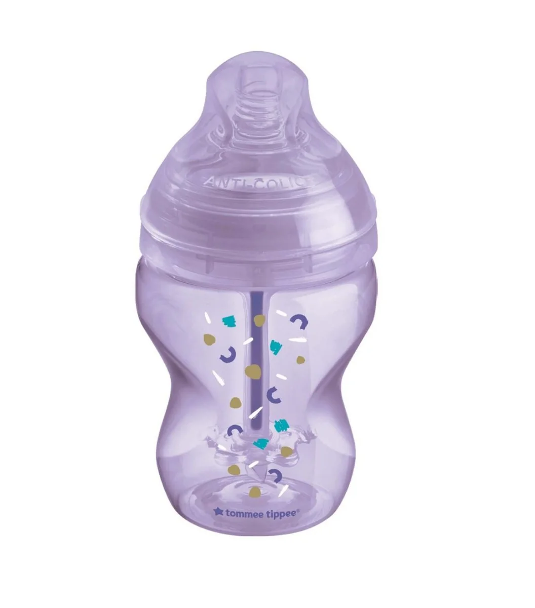 Tommee Tippee Kojenecká lahev ADVANCED ANTI-COLIC Pomalý průtok 0m+ 260 ml 1 ks fialová