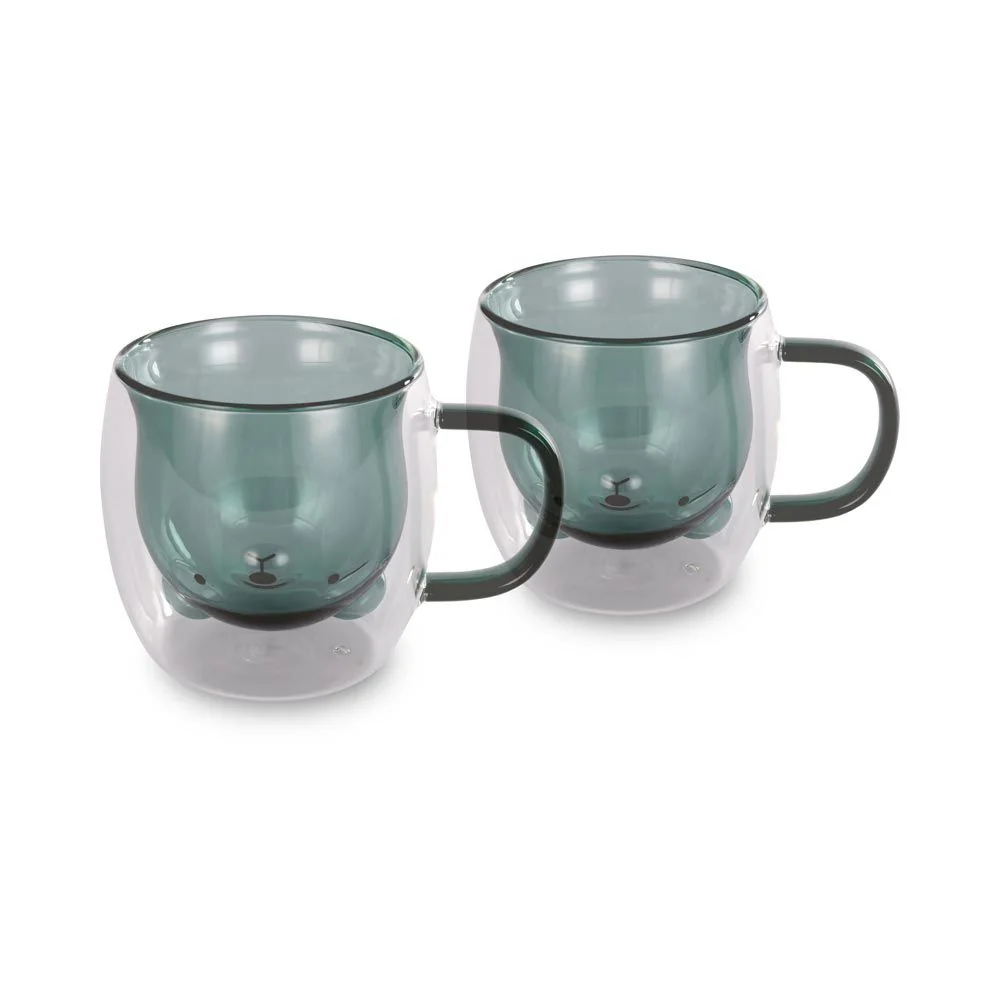 LAMART LT9127 Vaso sklenice bear 250 ml 2 ks zelené